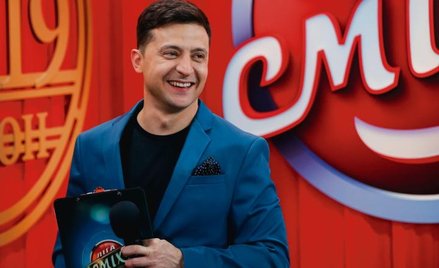 Uśmiech prezydenta? Wołodymyr Zelenski przed jednym z niezliczonych występów kabaretowych, Kijów, lu