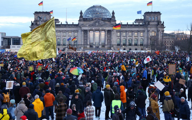 Protest przeciwko rasizmowi i skrajnie prawicowej polityce. Berlin, 21 stycznia 2024 r.