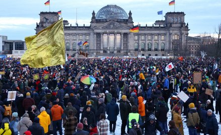 Protest przeciwko rasizmowi i skrajnie prawicowej polityce. Berlin, 21 stycznia 2024 r.