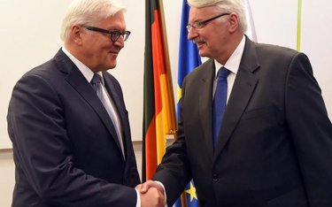 Szefowie dyplomacji Niemiec Frank-Walter Steinmeier i Polski Witold Waszczykowski w czasie spotkania