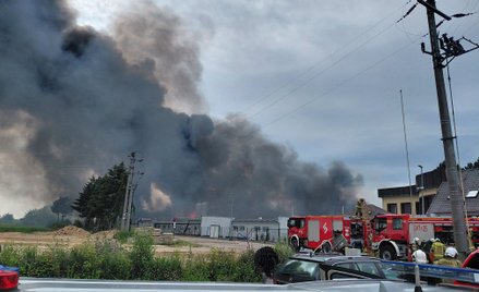 Pożar zakładu produkcyjnego w miejscowości Charnowo koło Ustki