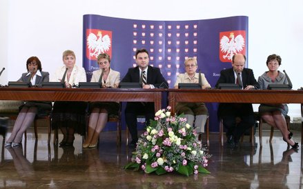 29/07/2008 Warszawa. Pałac prezydencki. Konferencja po spotkaniu Lecha Kaczyńskiego z przedstawiciel