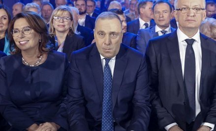 Kandydaci w prawyborach w Platformie - Małgorzata Kidawa-Błońska i Jacek Jaśkowiak. W środku Grzegor