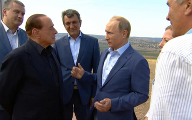 Silvio Berlusconi i Władimir Putin na Krymie w 2015 roku