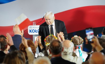 Jarosław Kaczyński podczas spotkania z sympatykami PiS w Kołobrzegu