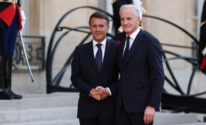 Emmanuel Macron i Jonas Gahr Støre
