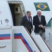 Prezydent Brazylii Luiz Inacio Lula da Silva (P) na lotnisku w Moskwie