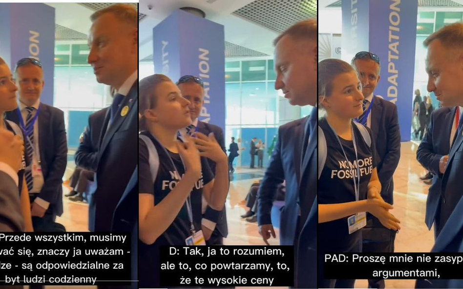 Aktywistka do Dudy: Chcę czystej energii. Duda: Chcę śniegu w górach