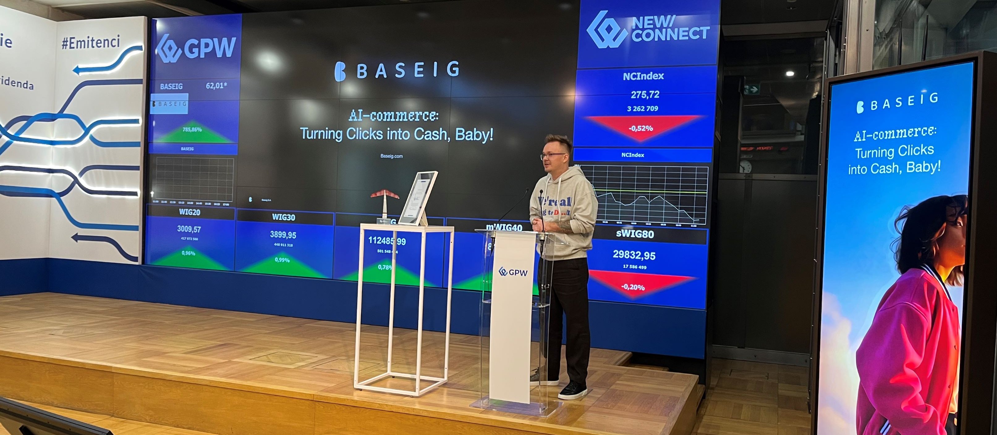 Baseig debiutuje z przytupem. Kurs wystrzelił