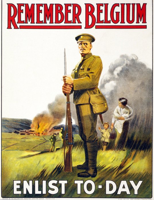 Jeden z licznych plakatów z serii „Remember Belgium” przypominających o niemieckich zbrodniach na be