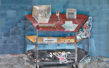 David HOCKNEY, Wózek z farbami, L.A. 1985, 1985