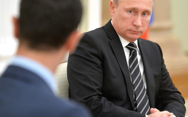 Syryjski prezydent (tyłem) na Kremlu, w czasie rozmowy ze swym najważniejszym sojusznikiem Władimire