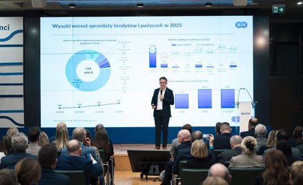 Dr Mariusz Cholewa, prezes zarządu BIK S.A. i prezydent ACCIS, podczas wystąpienia w trakcie Kongres