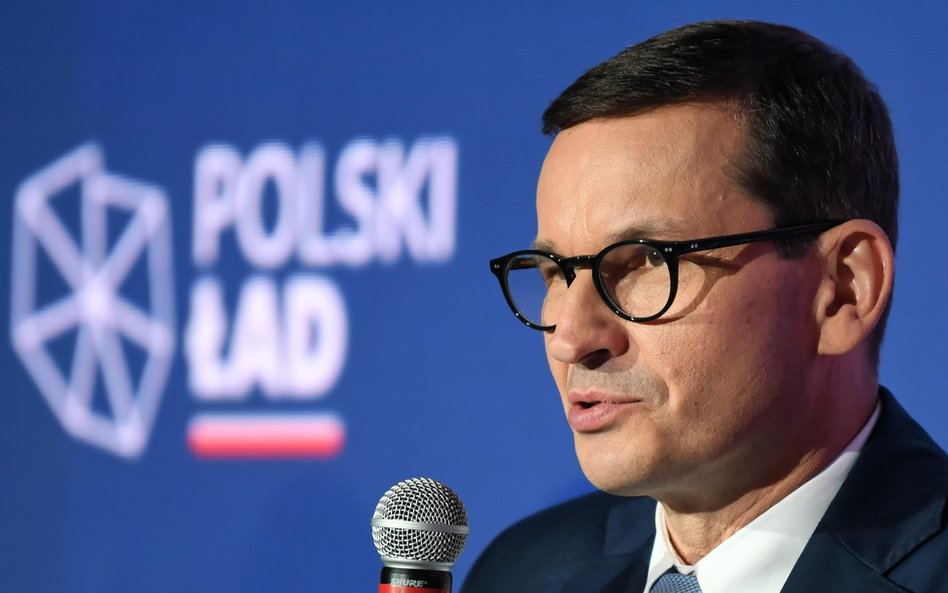 Premier Mateusz Morawiecki promuje "Polski ład" PiS