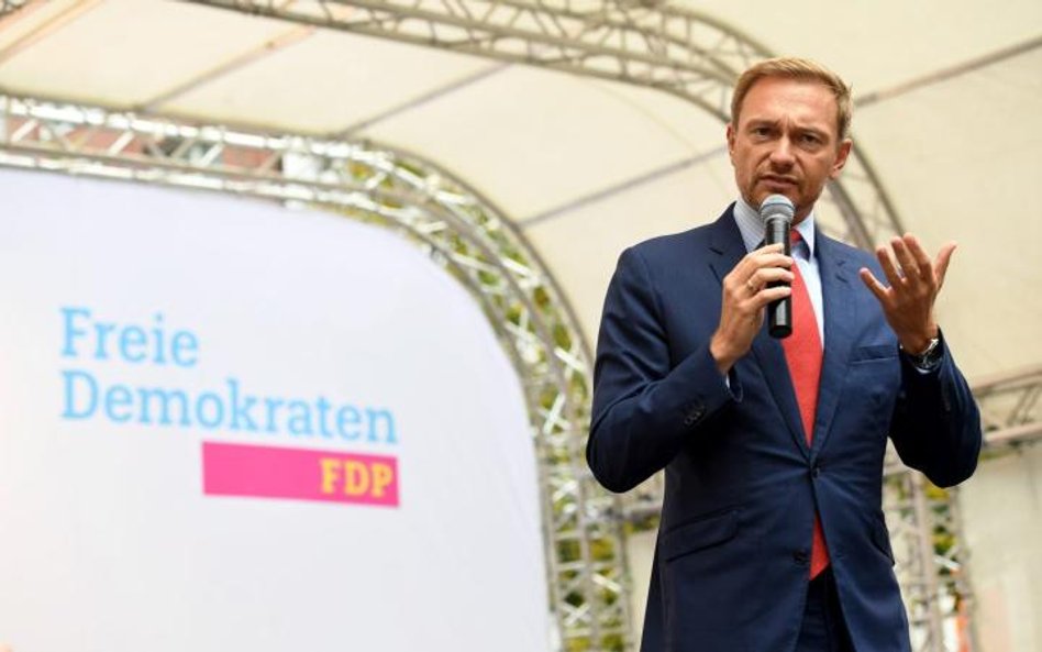 Christian Lindner okazał się gwiazdą dość nudnej kampanii wyborczej. Na zdjęciu: wiec w Hamburgu, 8 