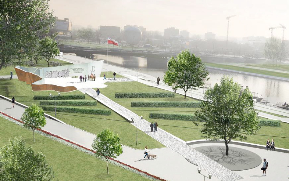 Kraków – projekt pomnika Wstęga Pamięci.