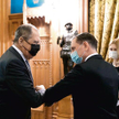 Szef MSZ Rosji Siergiej Ławrow z szefem AfD Tino Chrupallą