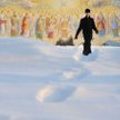 Ukraina, Kijów. Prawosławny duchowny przed Monastyrem św. Michała o Złotych Kopułach