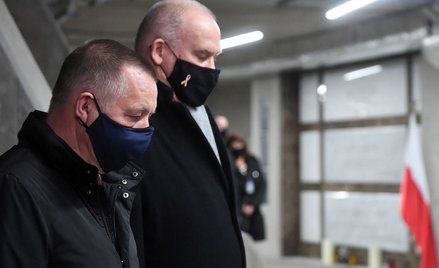 Prezes Najwyższej Izby Kontroli Marian Banaś (z lewej) oraz wiceprezes NIK Tadeusz Dziuba