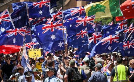 March for Australia w centrum Sydney przeciw napływowi imigrantów