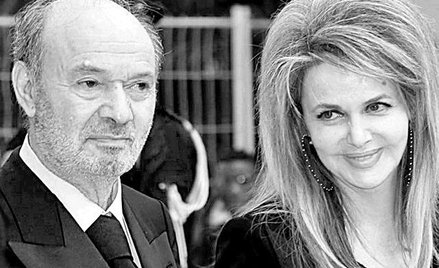 Claude Berri z partnerką, pisarką Nathalie Rheims w Cannes