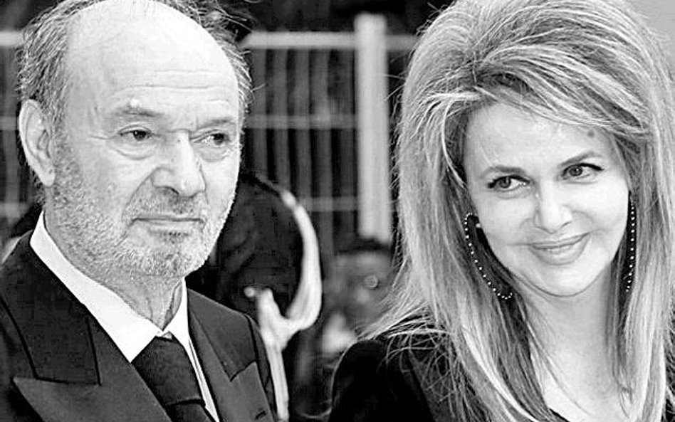 Claude Berri z partnerką, pisarką Nathalie Rheims w Cannes