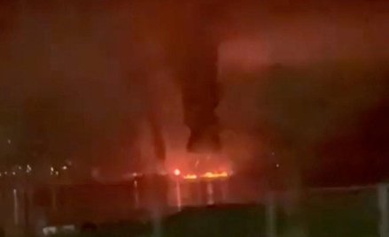 Pożar w Noworosyjsku po ataku dronów