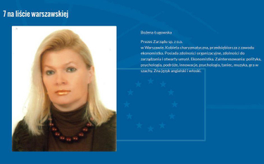 Bożena Ługowska jest „siódemką” na warszawskiej liście partii Gowina. Zdjęcie ze strony internetowej