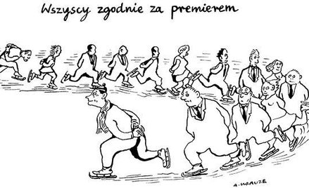 Komentarz rysunkowy. Wszyscy zgodnie za premierem
