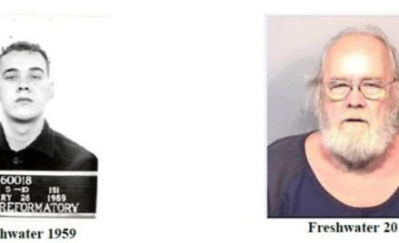 Frank Freshwaters w więzieniu w 1959 i w momencie aresztowania w 2015