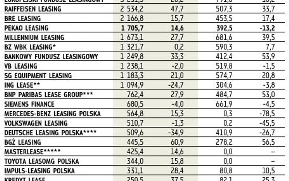 Leasing wzrósł o 17 proc.