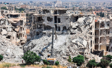 Tak po wojnie wygląda miasteczko Az-Zahra koło Aleppo