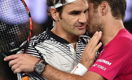 Po meczu: Roger Federer i Stan Wawrinka.