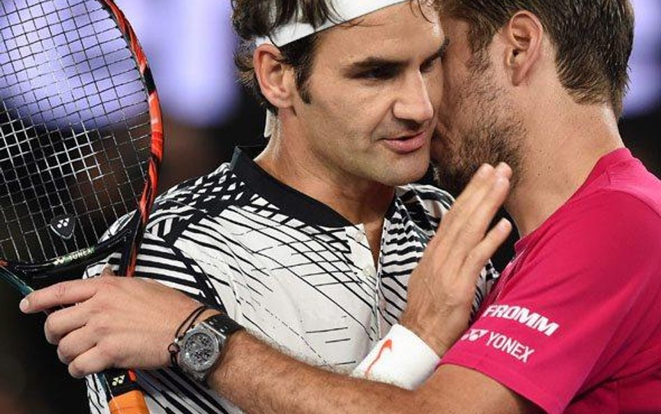 Po meczu: Roger Federer i Stan Wawrinka.