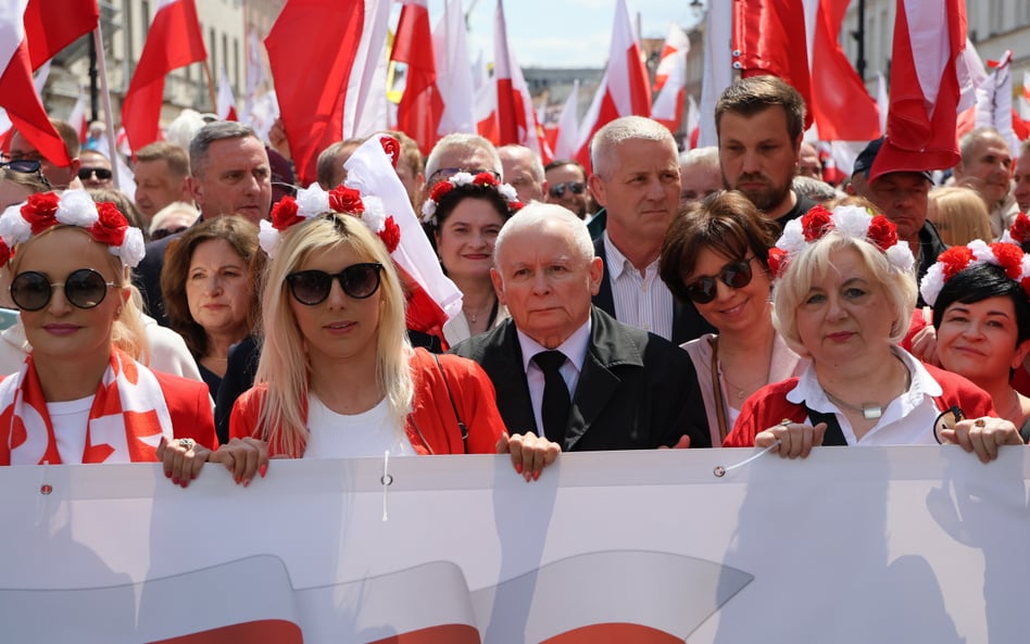Prezes PiS Jarosław Kaczyński na „Wielkim Marszu za Polską”