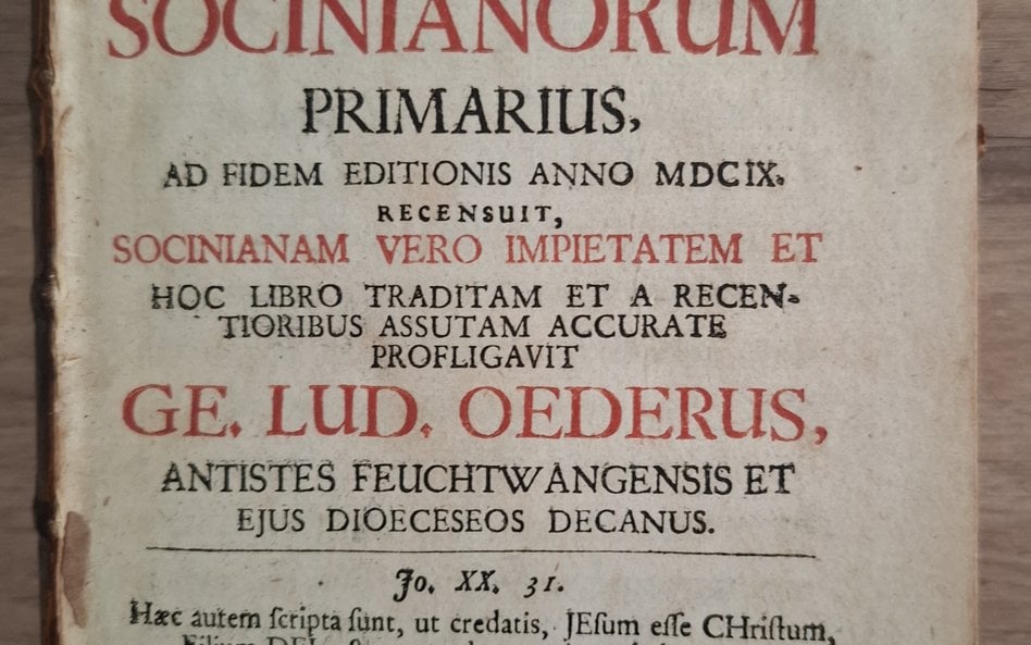Strona tytułowa Katechizmu Rakowskiego będącego zbiorem zasad wiary Braci Polskich