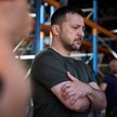 Wołodymyr Zełenski w zniszczonej drukarni w Charkowie