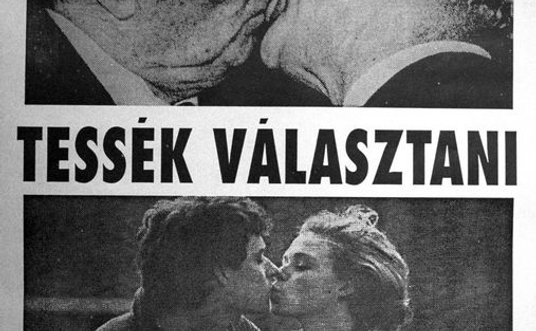 Plakat Związku Młodych Demokratów (Fidesz), napis na plakacie: Proszę wybrać, 1990