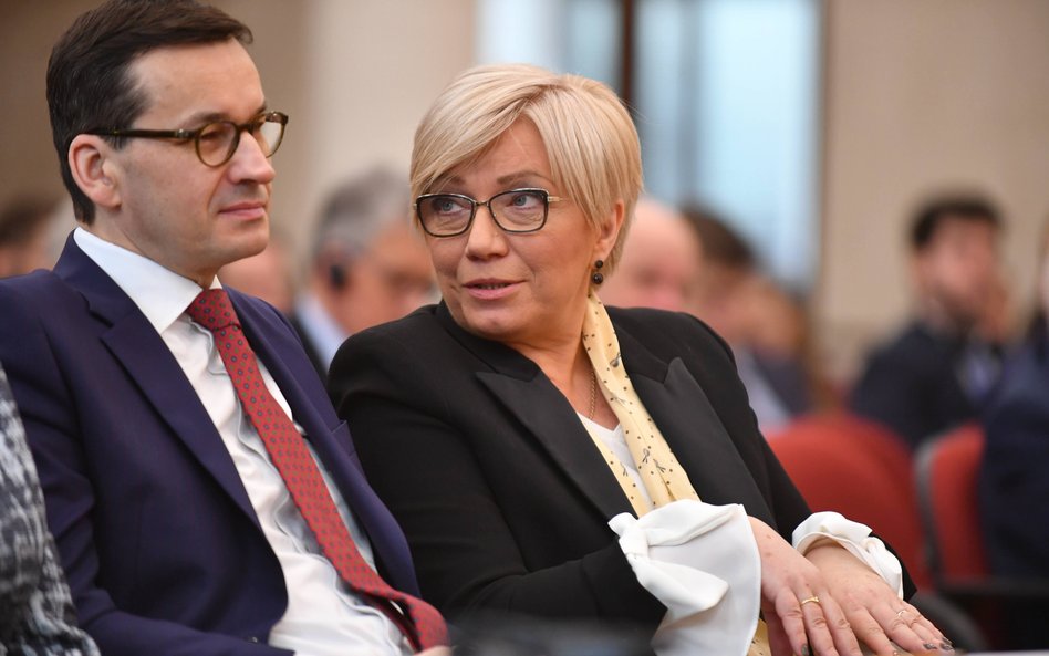 Premier Mateusz Morawiecki i prezes Trybunału Konstytucyjnego Julia Przyłębska