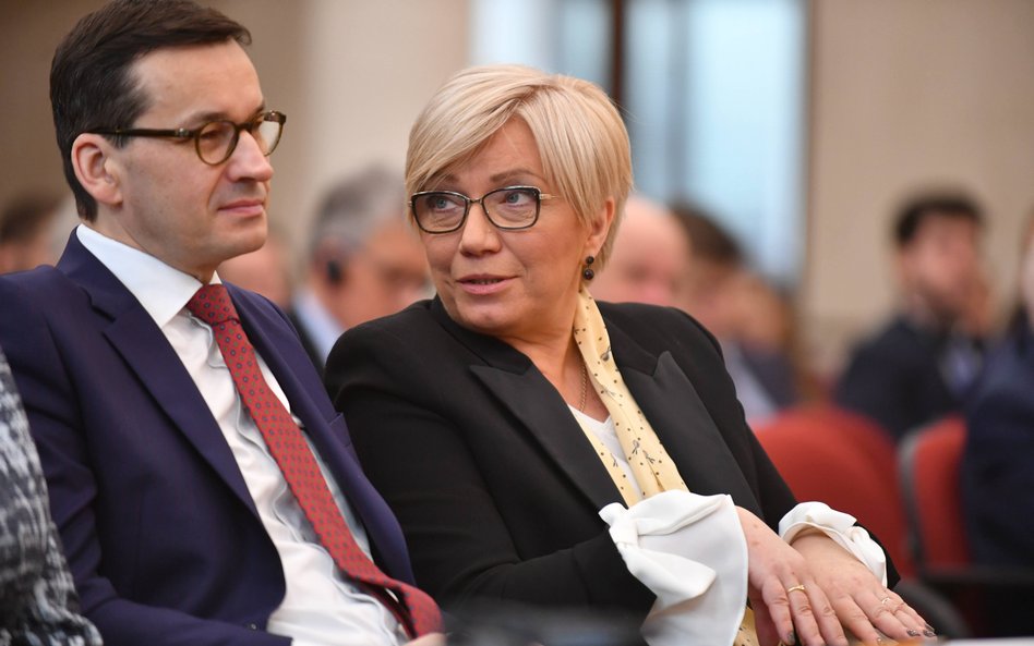 Premier Mateusz Morawiecki i prezes Trybunału Konstytucyjnego Julia Przyłębska