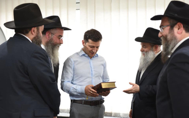 Wołodymyr Zełenski na spotkaniu z przedstawicielami Rady Rabinów Ukrainy. 6 maja 2019, dwa tygodnie 