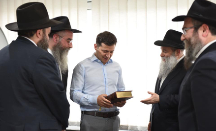 Wołodymyr Zełenski na spotkaniu z przedstawicielami Rady Rabinów Ukrainy. 6 maja 2019, dwa tygodnie 
