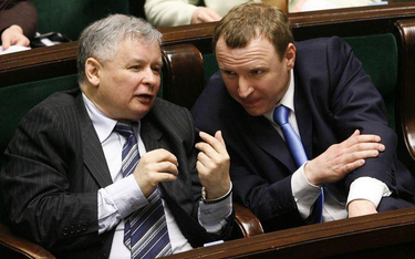 Jacek Kurski i Jarosław Kaczyński w Sejmie, 2006 rok