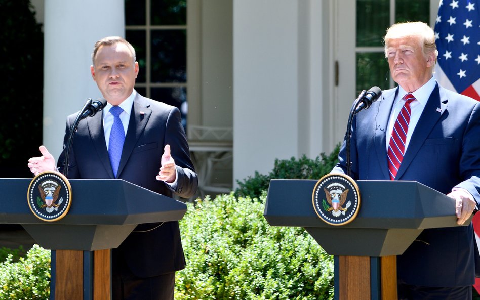 Wspólna konferencja prezydentów – 12 czerwca 2019 r. w Waszyngtonie. Donald Trump mówił o przerzucen