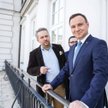 Prezydent Andrzej Duda z dziennikarzami „Rzeczpospolitej” Michałem Szułdrzyńskim (z lewej) i Andrzej