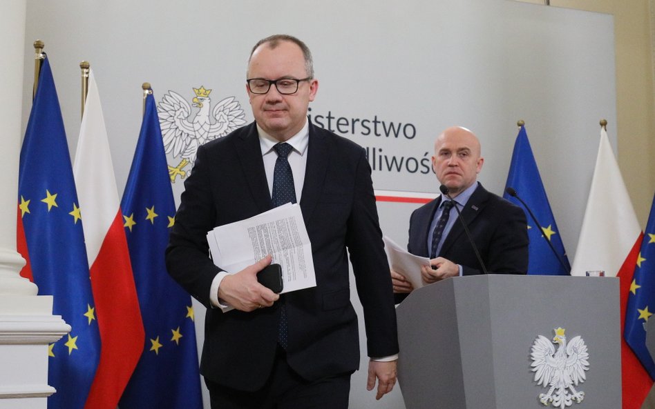 Minister sprawiedliwości, prokurator generalny Adam Bodnar i podsekretarz stanu w Ministerstwie Spra