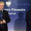 Unijny komisarz Olli Rehn (z lewej) rozmawiał z polskim ministrem finansów Jackiem Rostowskim także 