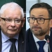 Prezes PiS Jarosław Kaczyński i europoseł tej partii Daniel Obajtek