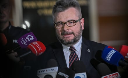 Rzecznik stołecznej Prokuratury Okręgowej prok. Piotr Antoni Skiba na konferencji prasowej w siedzib