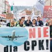Warszawa, protest przeciwko budowie CPK, 1 października 2022 r. Wtedy rządził jeszcze PiS, ale teraz